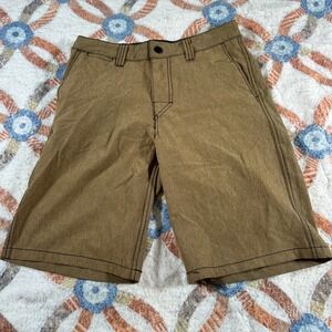 Distortion Mens Hybrid Walk Shorts Brown Tan Heathered Stretch Size‎ Medium